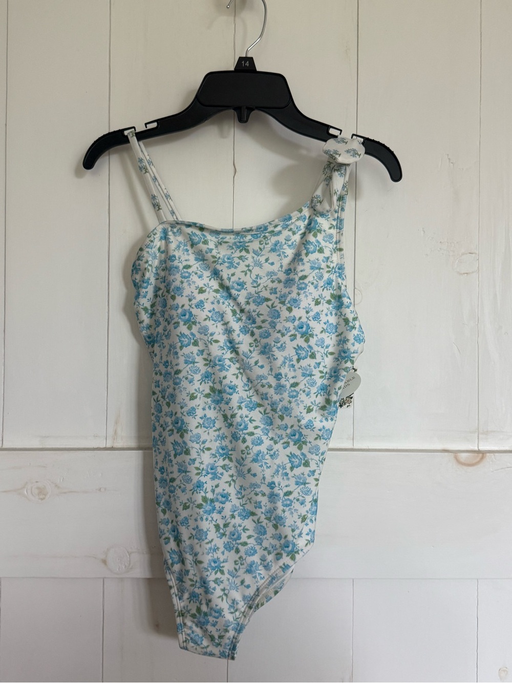 Chelsea & Violet White and Light Blue Floral One-Piece Swimsuit